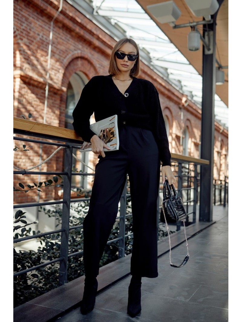 Elegant high-waisted trousers, black 05019 - Online store - Boutique